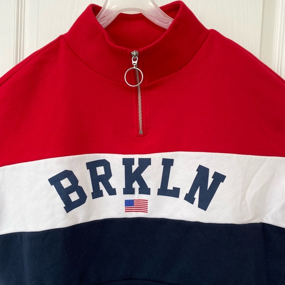 Large Stand-up Collar Cropped Half-zip H&M Fleece - Picture 2 of 8